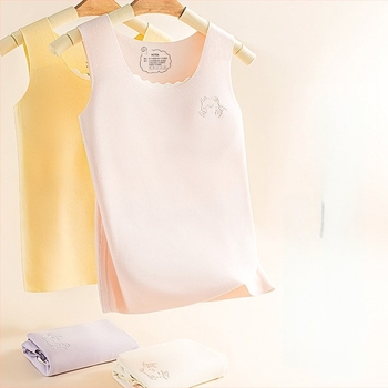 Termalni prsluk za djevojčice 7–12 godina, dvostruki sloj od poliester materijala, samozagrijavanje, s fiksnim jastučićima za prsni koš