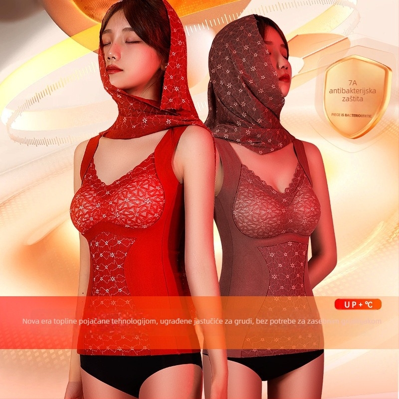 Termička vest s flis podstavom, s ugrađenim grudnjakom i jastučićem za prsni koš, dvostruki sloj, baršun podstava, poliester tkanina