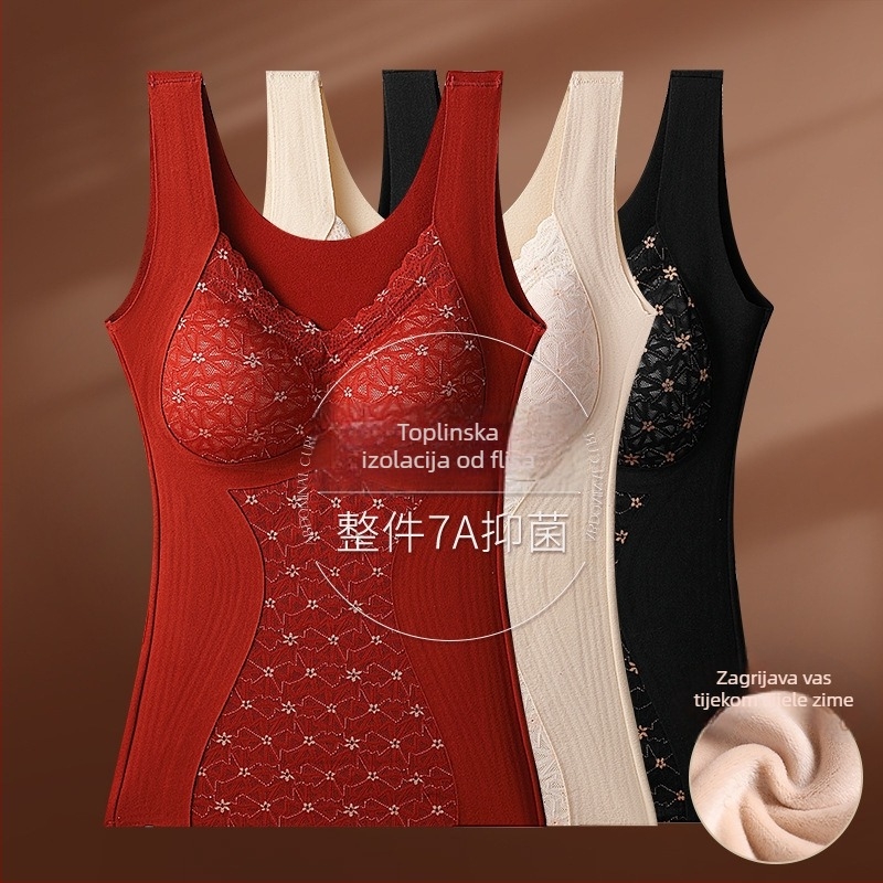 Termička vest s flis podstavom, s ugrađenim grudnjakom i jastučićem za prsni koš, dvostruki sloj, baršun podstava, poliester tkanina