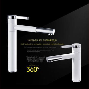 Bakreni slavine za umivaonik, topla i hladna voda, keramički patron, pločni montažni, završna obrada pečenim lakom