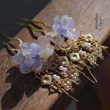 Ručna štipaljka za kosu kapkovitog oblika od staklene glazure, prirodni unisex stil