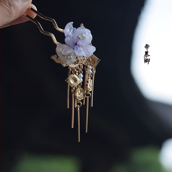 Ručna štipaljka za kosu kapkovitog oblika od staklene glazure, prirodni unisex stil