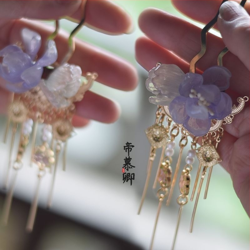 Ručna štipaljka za kosu kapkovitog oblika od staklene glazure, prirodni unisex stil