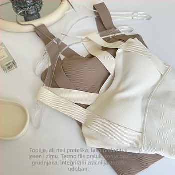 Ženska termalna vesta s umetkom za prsa, fleece podstava, bezšivna, najlon tkanina