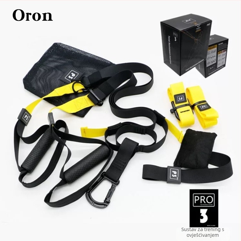 Oron Pojas za vješanje pri vježbanju s visokodenzitetnim webbingom — TRX stil zavesni pojas za kućni fitness, za sve dobne skupine