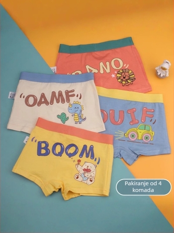 Dječje bokserice za dječake, bez šavova, pamukaste s karikaturalnim uzorkom, antibakterijske klase A, za djecu od 3 do 8 godina