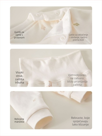 Dječji set donjeg rublja od pamuka, 100% pamuk, za uzrast 1–3 godine, jesen-zima, vlagu odvodi