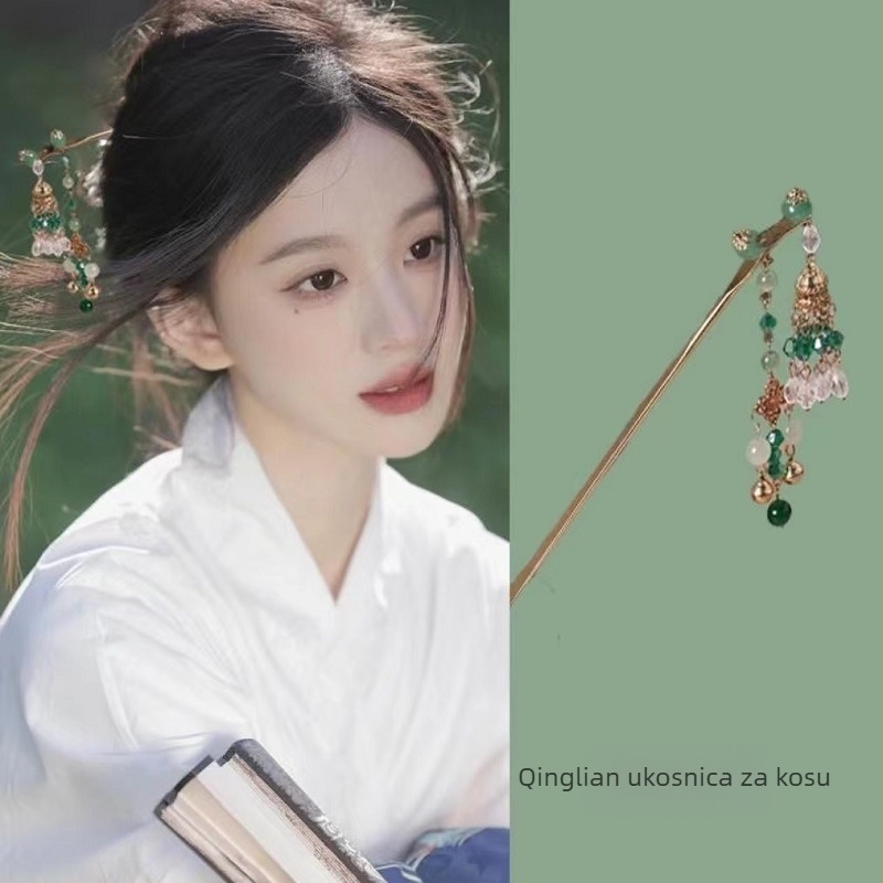 Vintage metalna igla za kosu s geometrijskim resicama, ručno izrađena, prilagodljiva, pojedinačno pakirana