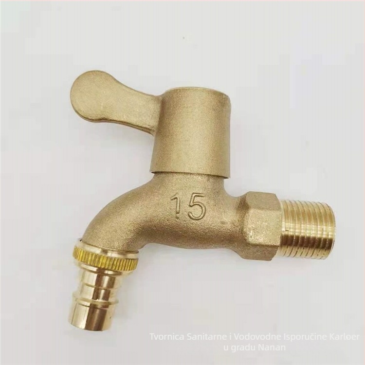 Bakreni kran za perilicu rublja, model KLE-01-06, 1.2 MPa, 90°C, zidna ugradnja