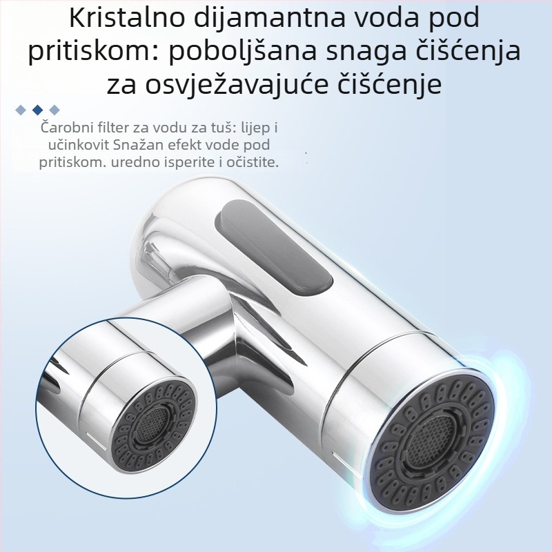 Izvlačna slavina za umivaonik – ABS materijal, topla i hladna voda, moderni minimalistički stil