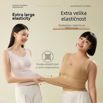Ženski termalni prsluk s integriranim jastučićima za dojke, najlon, debljina 251–300 g/m², U-izrez