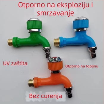 Vanjski mrazootporni ventil za toplu i hladnu vodu, univerzalna mlaznica, visokokvalitetno plastično kućište, jednostavna konstrukcija, spiralno otvaranje
