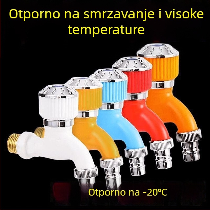 Vanjski mrazootporni ventil za toplu i hladnu vodu, univerzalna mlaznica, visokokvalitetno plastično kućište, jednostavna konstrukcija, spiralno otvaranje