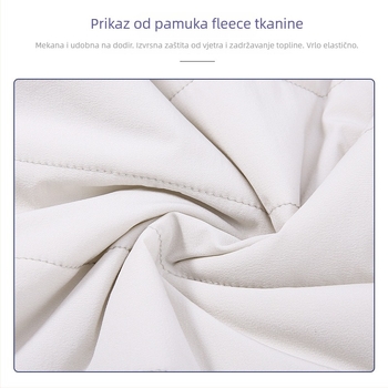 Ženski golfski prsluk s pamučnim punjenjem za toplinu, tkanina od pamukovog smjese, stojeći ovratnik, prilagođeno golfu