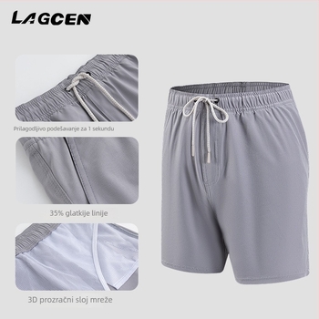 LAGCEN Muške jednobojne kupaće hlače za plažu, brzo sušenje, podstavljene, tkanina 92% poliester + 8% elastan, 160 g, stil briefs
