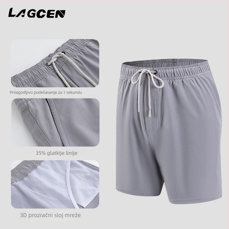LAGCEN Muške jednobojne kupaće hlače za plažu, brzo sušenje, podstavljene, tkanina 92% poliester + 8% elastan, 160 g, stil briefs