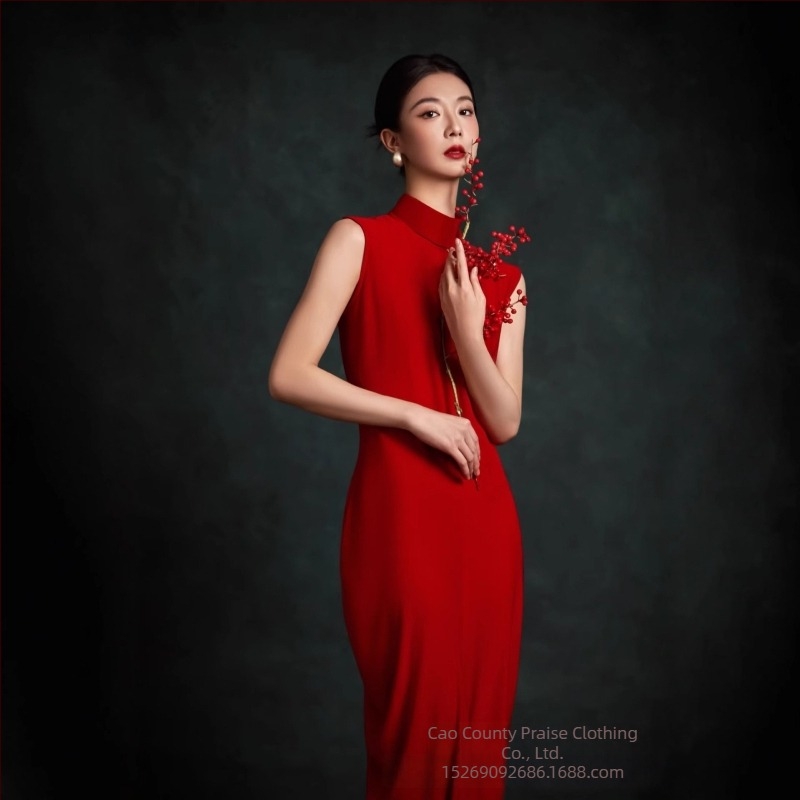 Haljina za portretne fotografije za žene, poliester tkanina, sadržaj poliester 50–70%, bez ovratnika, zima 2025