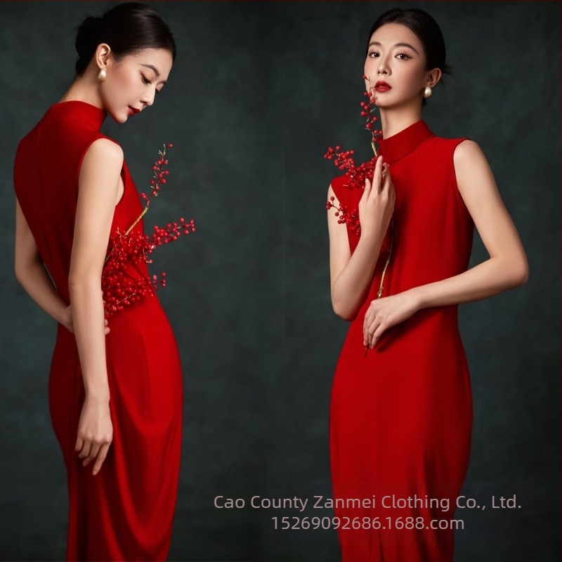 Haljina za portretne fotografije za žene, poliester tkanina, sadržaj poliester 50–70%, bez ovratnika, zima 2025