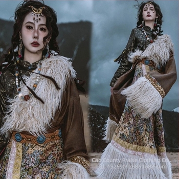 Tibetanska roba u etničkom stilu za foto sesiju, žene, poliester, 18–24 godina.