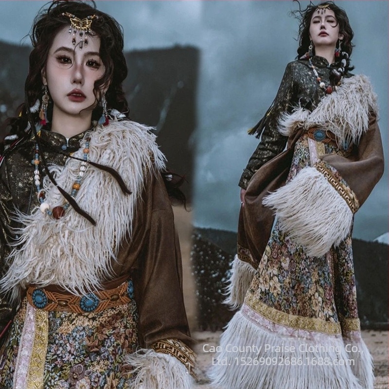 Tibetanska roba u etničkom stilu za foto sesiju, žene, poliester, 18–24 godina.