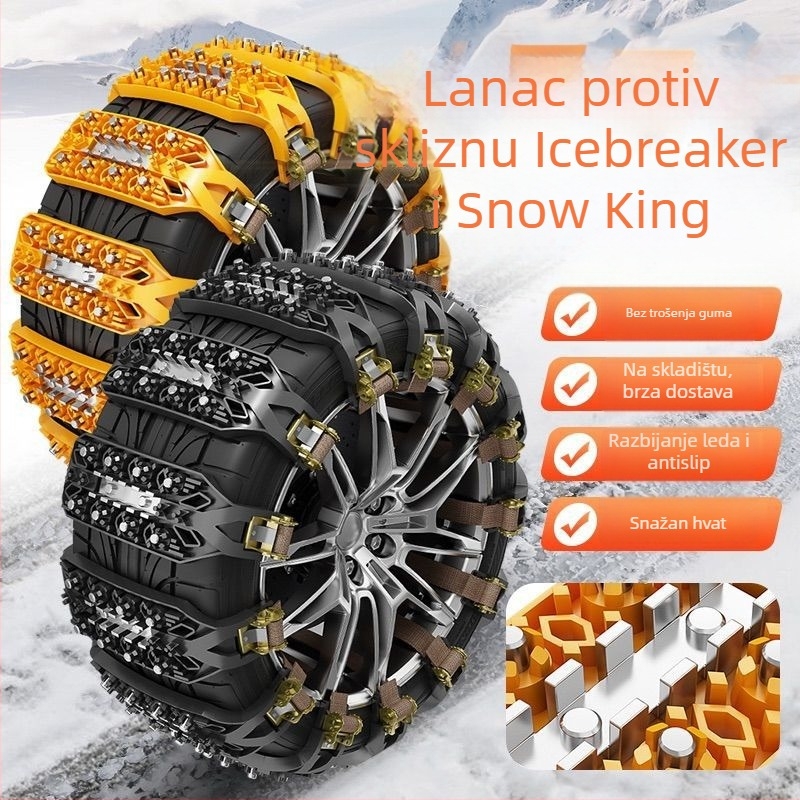 Xuemai gumene anti-klizne verige za automobile, univerzalne za SUV i terenace; Marka: Xuemai; Materijal: Kaučuk; Težina: 11; Kompatibilni modeli: 1; Specifikacije guma: 1
