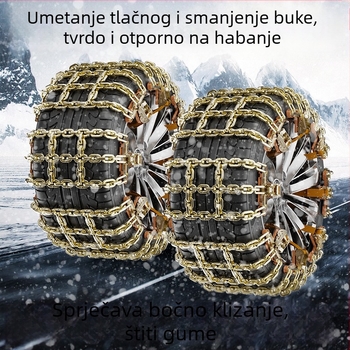 Univerzalne čelične snježne verige za zimu, za kombije, osobna vozila i terenska vozila, za gume 165-275, težina 8 kg, prilagodljive