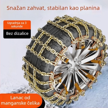 Univerzalne čelične snježne verige za zimu, za kombije, osobna vozila i terenska vozila, za gume 165-275, težina 8 kg, prilagodljive