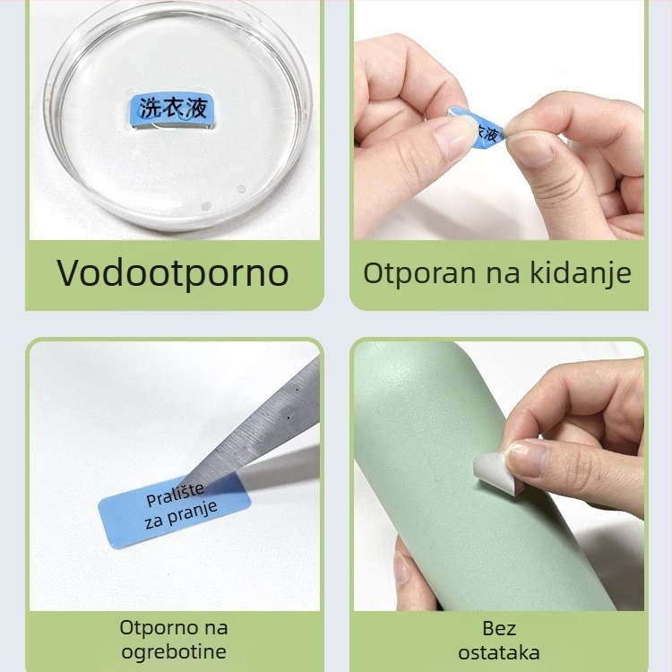 Phomemo D30 pisač etiketa - prozirni termalni papir za etikete, samoljepljive naljepnice za imena, 3 role