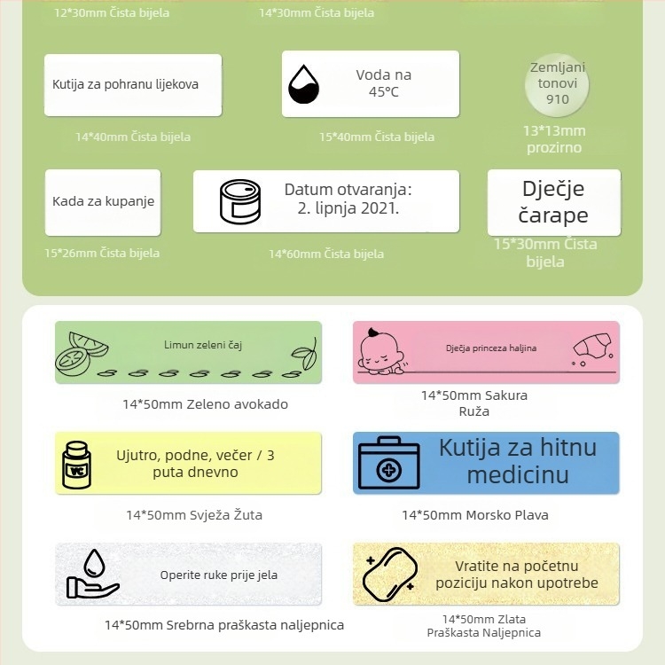 Phomemo D30 pisač etiketa - prozirni termalni papir za etikete, samoljepljive naljepnice za imena, 3 role