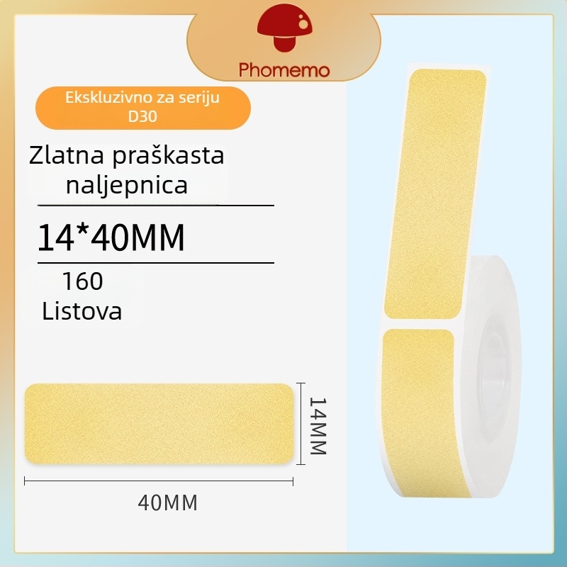 Phomemo D30 pisač etiketa - prozirni termalni papir za etikete, samoljepljive naljepnice za imena, 3 role