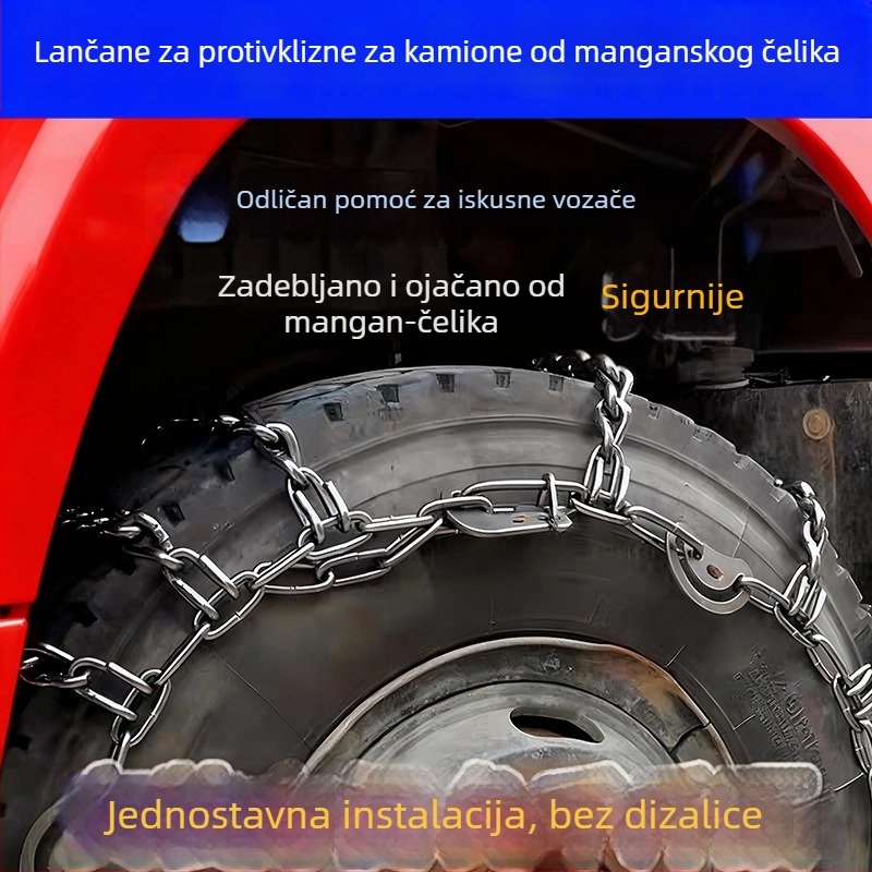 Zimske čelične lančane verige za osobna vozila, kamione i poljoprivredna vozila — za snijeg i blato, težine variraju ovisno o specifikaciji