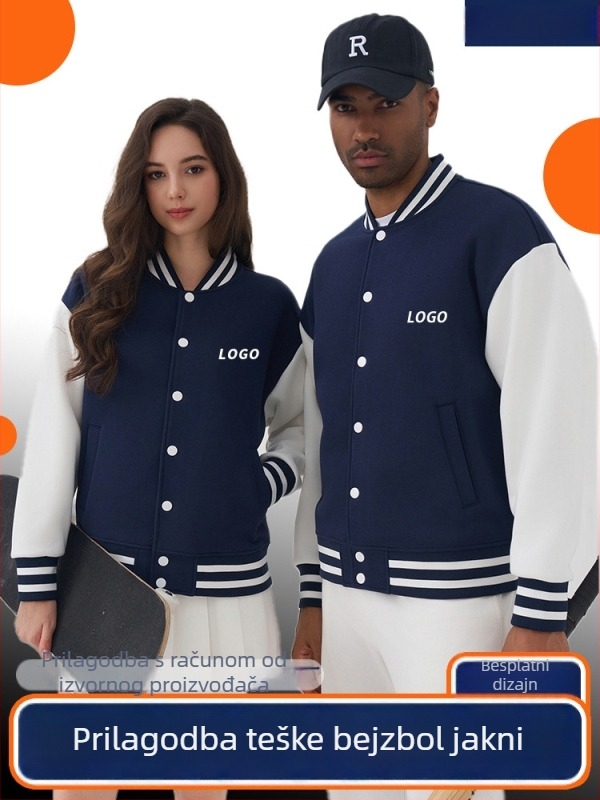 Baseball jakna s drop-shoulder i izšivenim motivom, slobodan kroj radne odjeće za sportske timove, 80% poliester vanjski materijal, poliester podstava, zima 2020