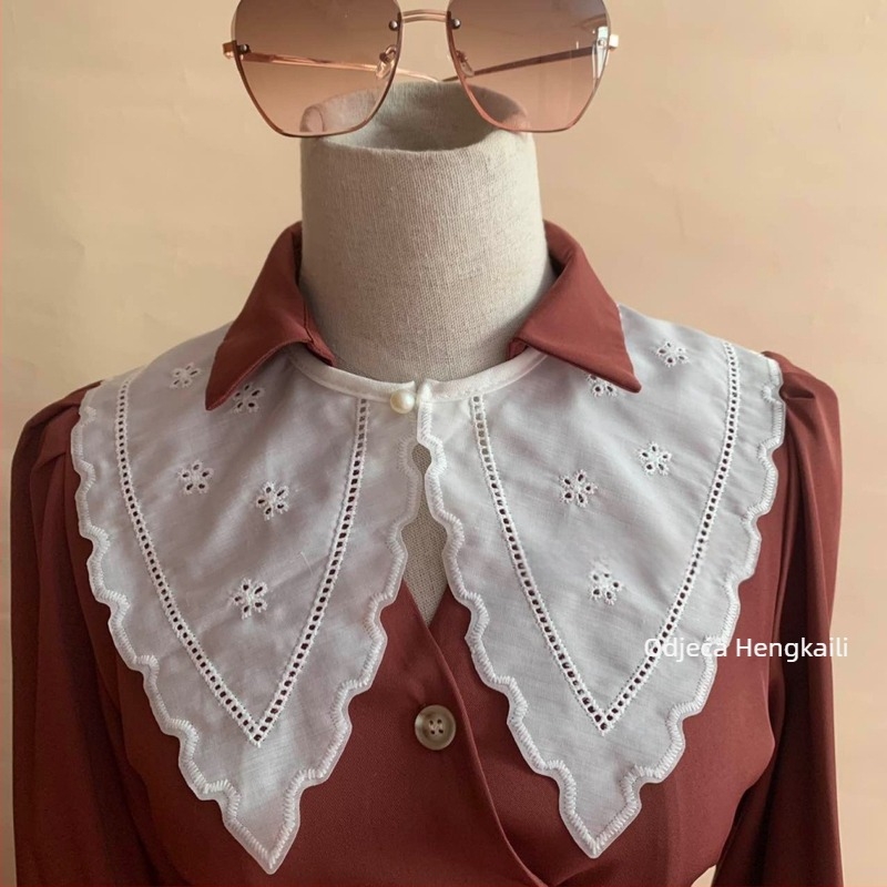 Ženski šal s izvezenim lažnim ovratnikom, jednostavan uzorak, poliesterska vlakna, podstava od pamuka, proljeće 2022, veleprodajno pakiranje
