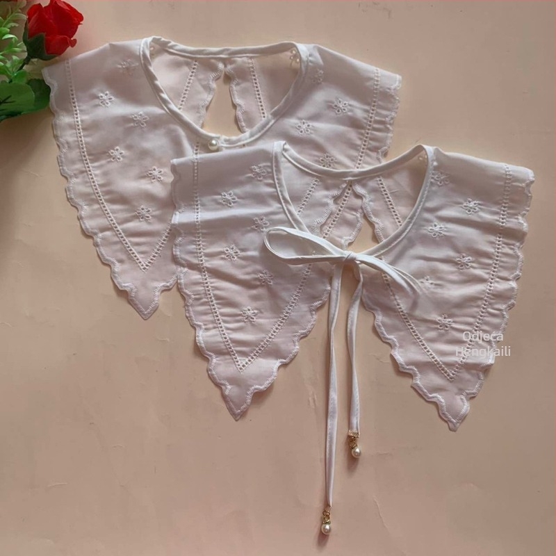 Ženski šal s izvezenim lažnim ovratnikom, jednostavan uzorak, poliesterska vlakna, podstava od pamuka, proljeće 2022, veleprodajno pakiranje