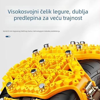 Univerzalni gumeni lanac za snijeg za automobile i SUV, pogodan za širinu guma 165–265, težina 2,8 kg