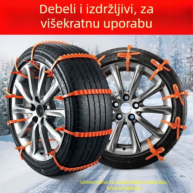 Zimske lančice za automobile, univerzalne, gumene, model 4554