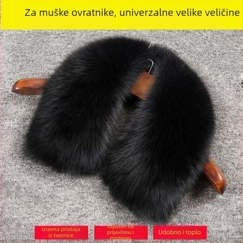 Muški kaput od pamuka s odvojivim krznenim ovratnikom, okrugli izrez, topao (Specifikacije: 15-60; Širina 15×60; Odrasli)