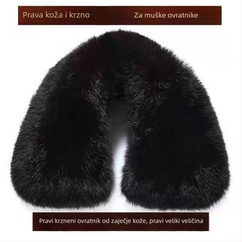 Muški kaput od pamuka s odvojivim krznenim ovratnikom, okrugli izrez, topao (Specifikacije: 15-60; Širina 15×60; Odrasli)