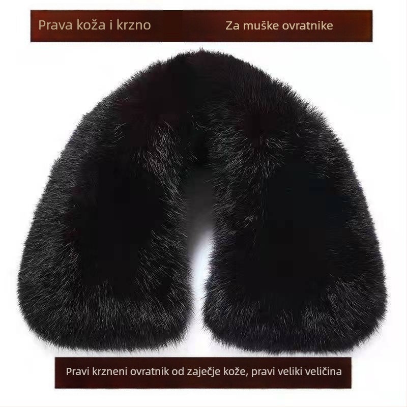 Muški kaput od pamuka s odvojivim krznenim ovratnikom, okrugli izrez, topao (Specifikacije: 15-60; Širina 15×60; Odrasli)