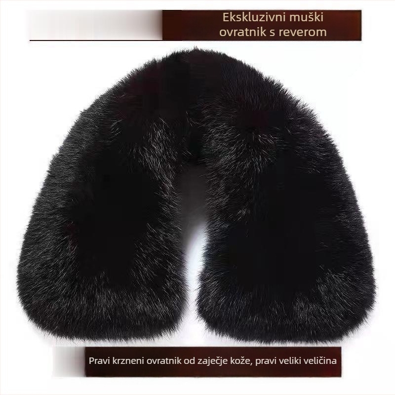 Muški kaput od pamuka s odvojivim krznenim ovratnikom, okrugli izrez, topao (Specifikacije: 15-60; Širina 15×60; Odrasli)