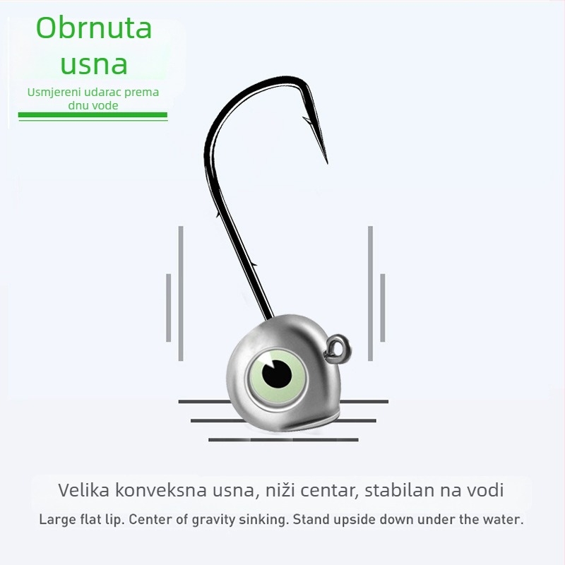 Kuka s olovnom glavom, svjetlećim okom ribe, šiljak, za ribolov na jezero