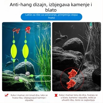 Eksplozivna udica s dvostrukim udicama za europskog karpa — morsko ribolovno oprema