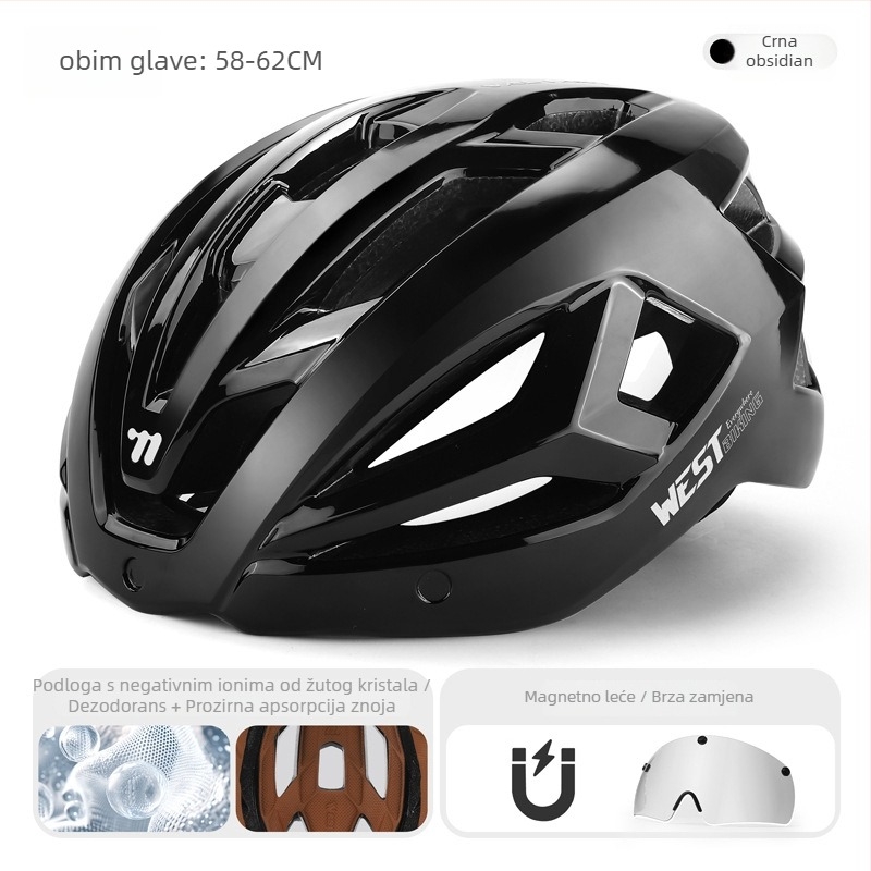 West Rider kaciga za biciklizam, PC/EPS materijal, unisex, odrasli, otisnut logotip