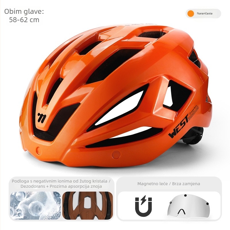 West Rider kaciga za biciklizam, PC/EPS materijal, unisex, odrasli, otisnut logotip