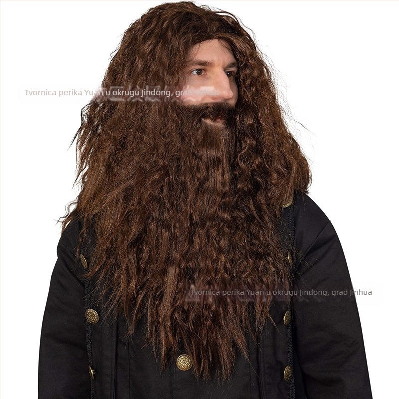 Cosplay set: Gandalf perika i brada, sivi čarobnjak, duga PET kosa, perika s mehaničkim sustavom, nije dopušteno bojiti ili uvijati, marka JY