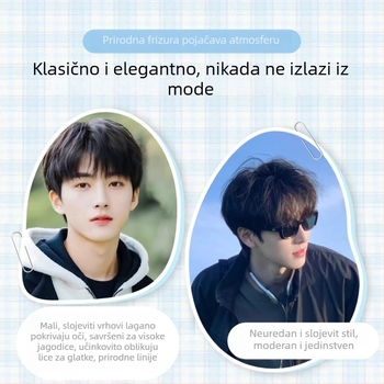 Muška perika, korejski stil, kratka kosa, prava ljudska kosa, prirodan i voluminozan izgled