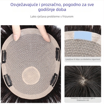 Muška kratka teksturirana perika za prekrivanje sijede i povećanje volumena, ljudska kosa, može se bojiti i fenirati