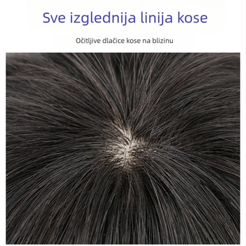 Muška kratka teksturirana perika za prekrivanje sijede i povećanje volumena, ljudska kosa, može se bojiti i fenirati