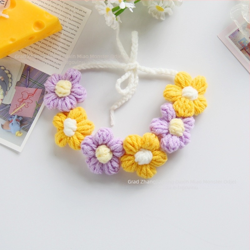 Vuneni kukičani šal za kućne ljubimce (mačke i mali psi) – opća uporaba, četiri godišnja doba