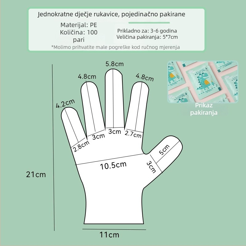 Jednokratne TPE rukavice, prehrambene kvalitete, vodootporne, protuklizne, prozirne, tanke 0,05–0,1 mm (za catering, kuhinju i kućnu upotrebu)